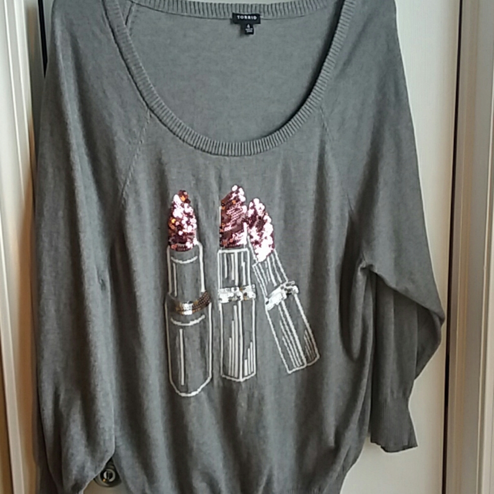 Torrid lipstick sequin sweater (4x)